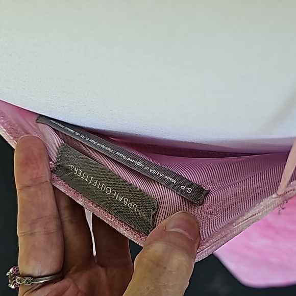 NWT Barbie Pink Urban Outfitters Crushed Velvet mini dress in size Small - Picture 7 of 7